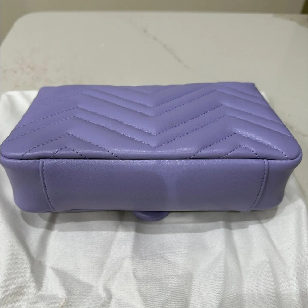 Gucci Light Purple Quilted Chain Shoulder Bag - Picture 5 of 16